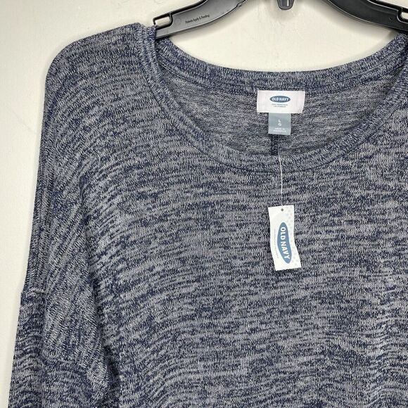 OLD NAVY Sweater Womens Large Heather Blue Pullover NEW Relaxed Stretch - Picture 3 of 11